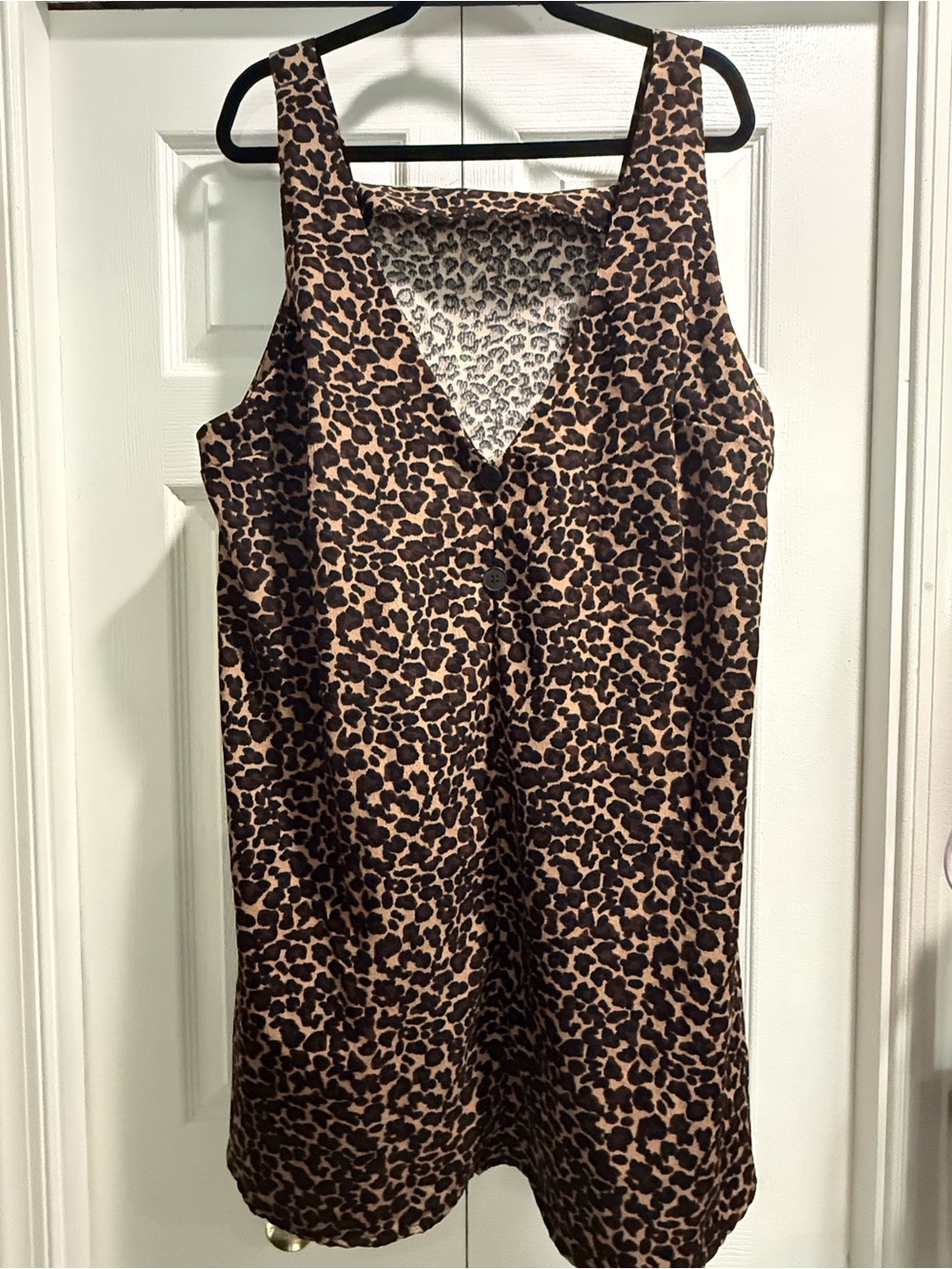 SHEIN Leopard Print Sleeveless Shift Dress - Brown & Black